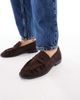 SEQWL SEQWL Hershe ruched loafers in suedette chocolate-Brown - 2
