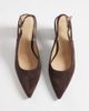 SEQWL SEQWL Hogan sling back block heeled sandals in suedette chocolate-Brown - 2
