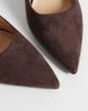 SEQWL SEQWL Hogan sling back block heeled sandals in suedette chocolate-Brown - 3
