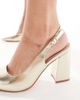 SEQWL SEQWL Hogan slingback block heel sandals in gold - 3