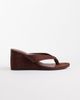 SEQWL SEQWL Ines flip flop wedge sandals in brown microsuede - 1