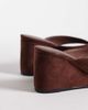 SEQWL SEQWL Ines flip flop wedge sandals in brown microsuede - 4