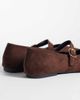 SEQWL SEQWL Iris faux suede high vamp ballet flats in chocolate brown - 3