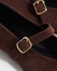 SEQWL SEQWL Iris faux suede high vamp ballet flats in chocolate brown - 4
