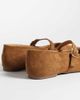 SEQWL SEQWL Iris faux suede high vamp ballet flats in tan-Brown - 3