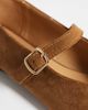 SEQWL SEQWL Iris faux suede high vamp ballet flats in tan-Brown - 4