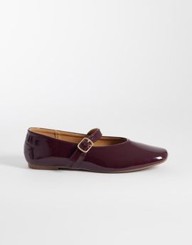 SEQWL SEQWL Iris high vamp ballet flats in burgundy-Red