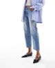 SEQWL SEQWL Jordan pointed toe balelt flats in patent navy-Blue - 2