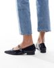 SEQWL SEQWL Jordan pointed toe balelt flats in patent navy-Blue - 4