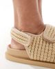 SEQWL SEQWL Kidman double strap raffia sandals in natural-Neutral - 3