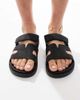SEQWL SEQWL Kidman sandals with straps in faux nubuck in black - 1