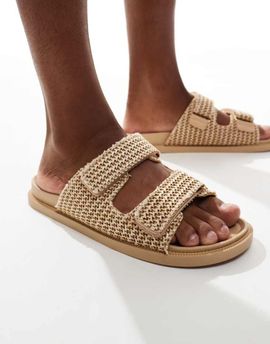 SEQWL SEQWL Kidman sandals with straps in raffia natural-Neutral