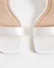 SEQWL SEQWL Leal block heeled sandals in ivory satin-White - 2