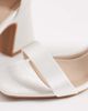 SEQWL SEQWL Leal block heeled sandals in ivory satin-White - 4