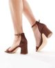 SEQWL SEQWL Leal heeled sandals in satin chocolate-Brown - 4