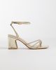 SEQWL SEQWL Leal strappy block heeled embellished sandals in gold - 1