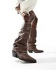 SEQWL SEQWL Lexus slouchy fold over western boots in brown - 1