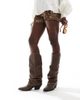 SEQWL SEQWL Lexus slouchy fold over western boots in brown - 3