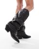 SEQWL SEQWL Lexus slouchy western boots in black - 2