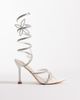 SEQWL SEQWL Licorice embellished wrap around heeled sandals in white - 1