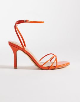 SEQWL SEQWL Lolly heeled sandals in orange-pink