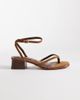SEQWL SEQWL low block heeled sandals in tan microsuede-Brown - 1