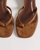 SEQWL SEQWL low block heeled sandals in tan microsuede-Brown - 2