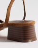 SEQWL SEQWL low block heeled sandals in tan microsuede-Brown - 4