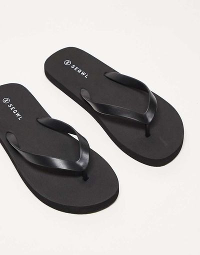 SEQWL SEQWL Mamun thong flip flops in black