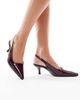 SEQWL SEQWL Maybach slingback kitten heels in dark berry-Red - 1