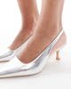 SEQWL SEQWL Maybach slingback kitten heels in silver foil - 4