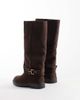 SEQWL SEQWL Mickey faux suede buckle knee boots in chocolate brown - 2