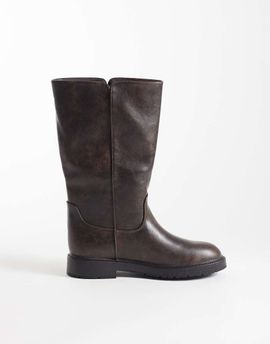 SEQWL SEQWL Mickey pull on ankle boots in burnished brown-White