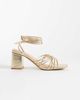SEQWL SEQWL mid block heel sandals in gold PU - 1