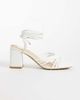 SEQWL SEQWL mid block heel sandals in white PU - 1