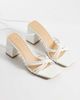 SEQWL SEQWL mid block heel sandals in white PU - 2