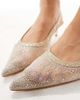 SEQWL SEQWL Milkybar embellished kitten heel shoes in gold - 4