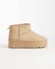 SEQWL SEQWL mini flatform boots in sand-Neutral - 1