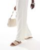 SEQWL SEQWL Murray buckle detail flat sandals in beige-Neutral - 2