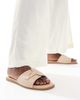 SEQWL SEQWL Murray buckle detail flat sandals in beige-Neutral - 3
