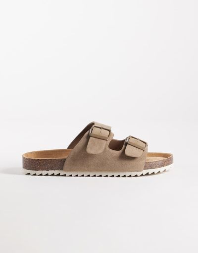 SEQWL SEQWL Olsen sandals with buckles in taupe-Neutral