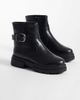SEQWL SEQWL Perth chunky buckle detail boots in black - 4