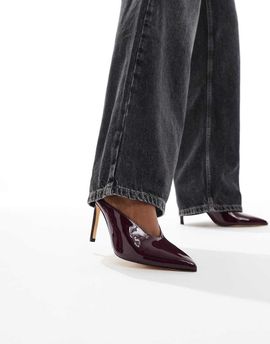 SEQWL SEQWL Petunia high vamp pumps in burgundy-Red