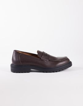 SEQWL SEQWL Pier chunky loafers in distressed burgundy PU-Red