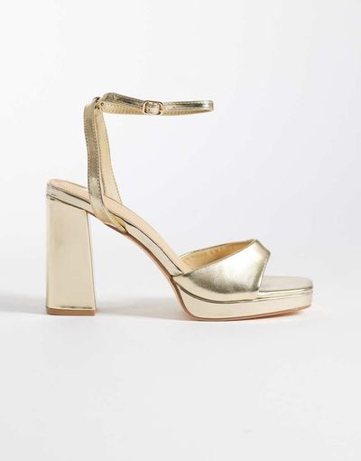 SEQWL SEQWL platform block heeled sandals in gold