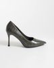 SEQWL SEQWL pumps with gold detail in olive croc-Green - 1