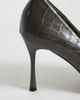 SEQWL SEQWL pumps with gold detail in olive croc-Green - 3