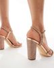 SEQWL SEQWL Reeves strappy embellished high block heeled sandals in rose gold - 3
