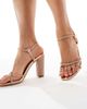 SEQWL SEQWL Reeves strappy embellished high block heeled sandals in rose gold - 4