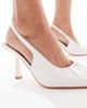 SEQWL SEQWL Salado ruched detailing slingback heels in white-Gray - 3